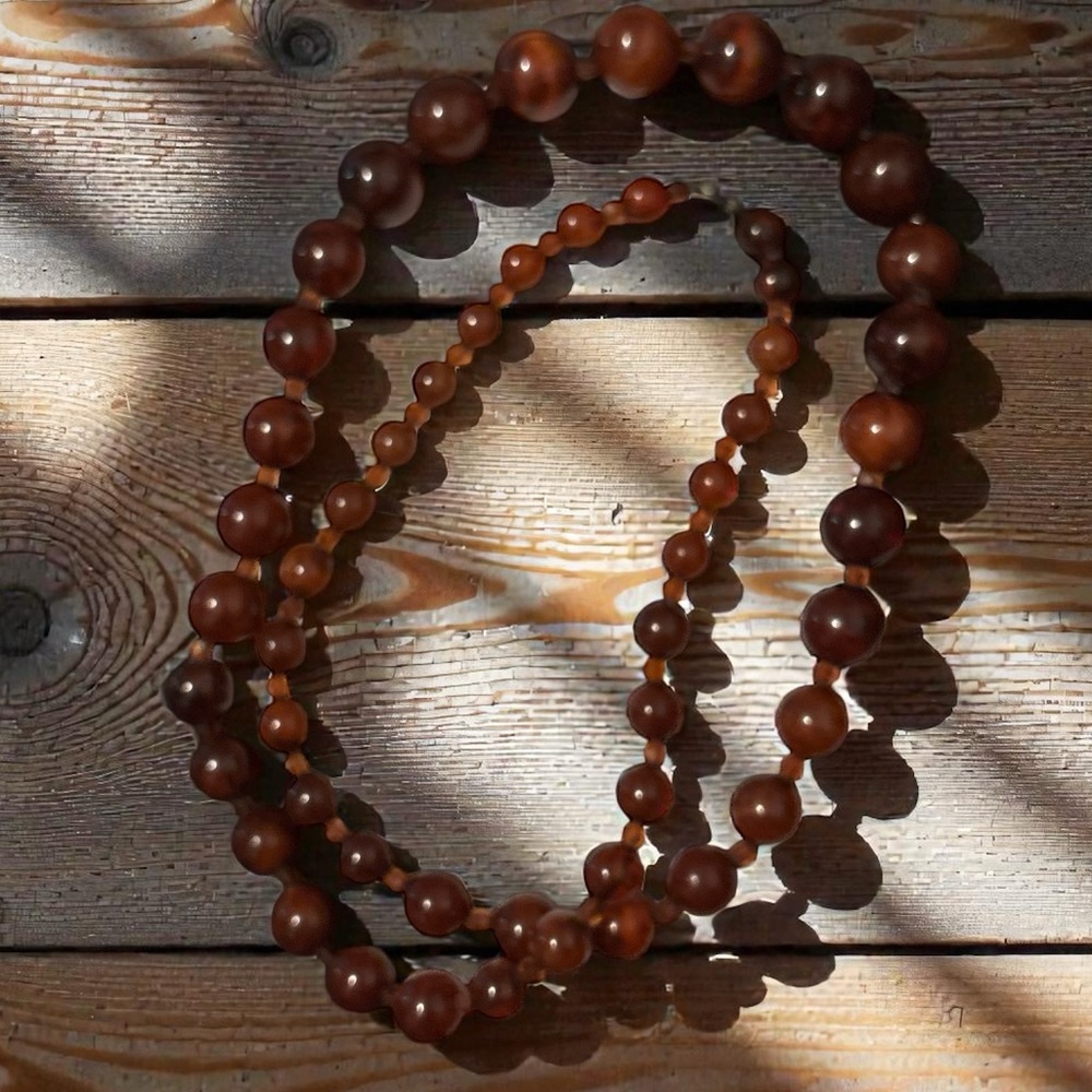 Vintage Cherry Amber Bake-light Bead Necklace - Picture 7 of 9